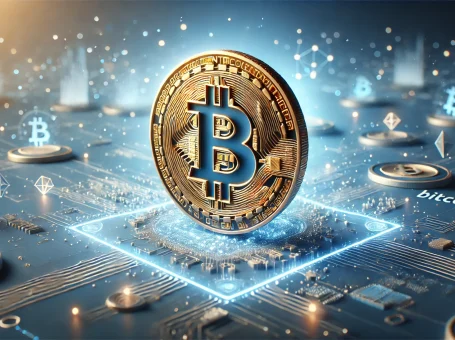 DALL·E 2024 09 09 19.31.41 A 3D illustration of Bitcoin featuring a horizontal layout. The Bitcoin symbol stands prominently in the center with glowing accents. The scene is d 7 Bước Đầu Tư Bitcoin Cho Người Mới: Hướng Dẫn Chi Tiết Từ A Đến Z