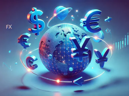 DALL·E 2024 09 13 19.22.52 A 3D illustration in the style of Toy Story using blue tones showcasing the concept of FX Foreign Exchange. The image features playful elements lik 20+ Từ Chuyên Ngành Trong FX Marketing Bạn Cần Biết