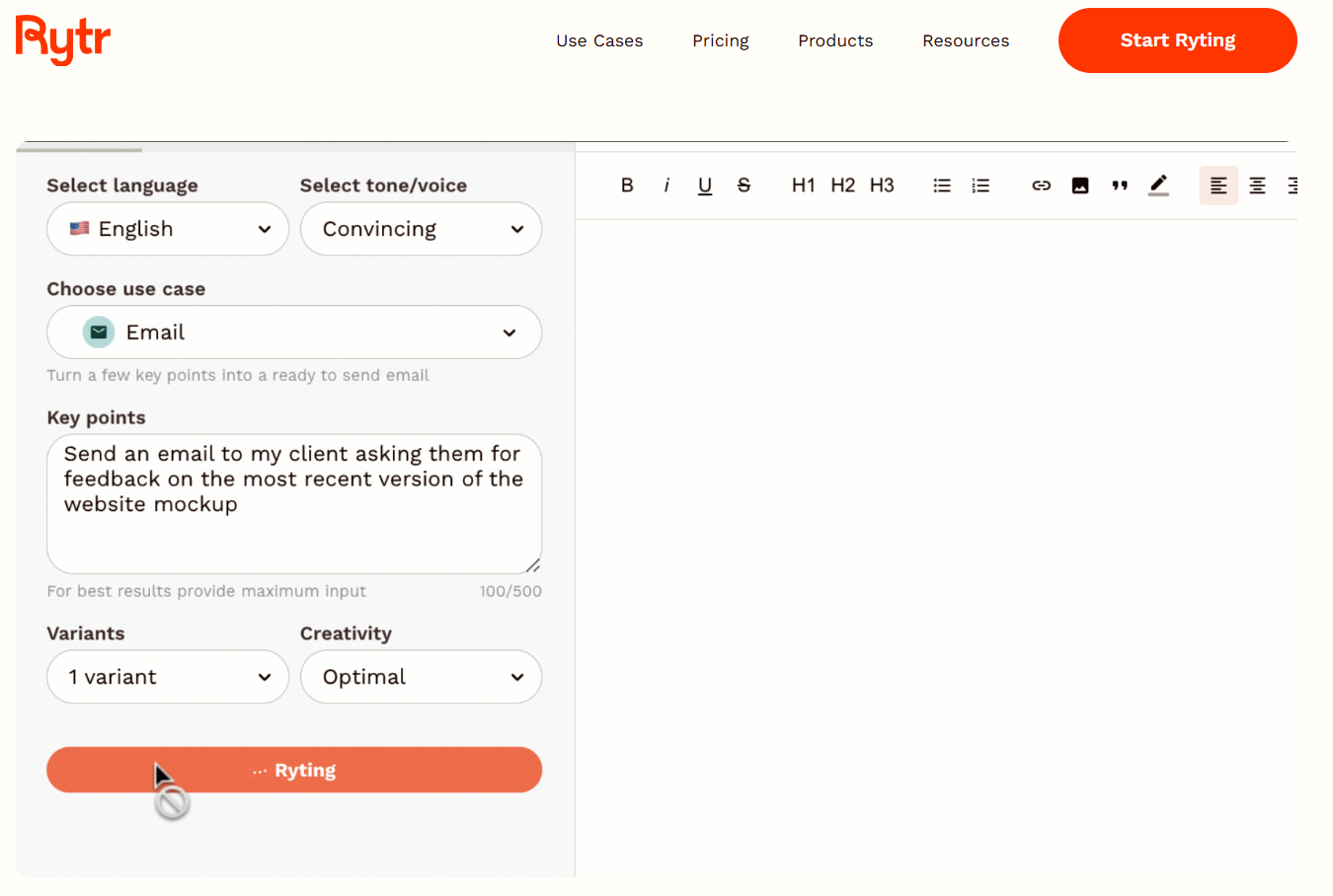 Rytr - Tool AI giá rẻ hiệu quả cao